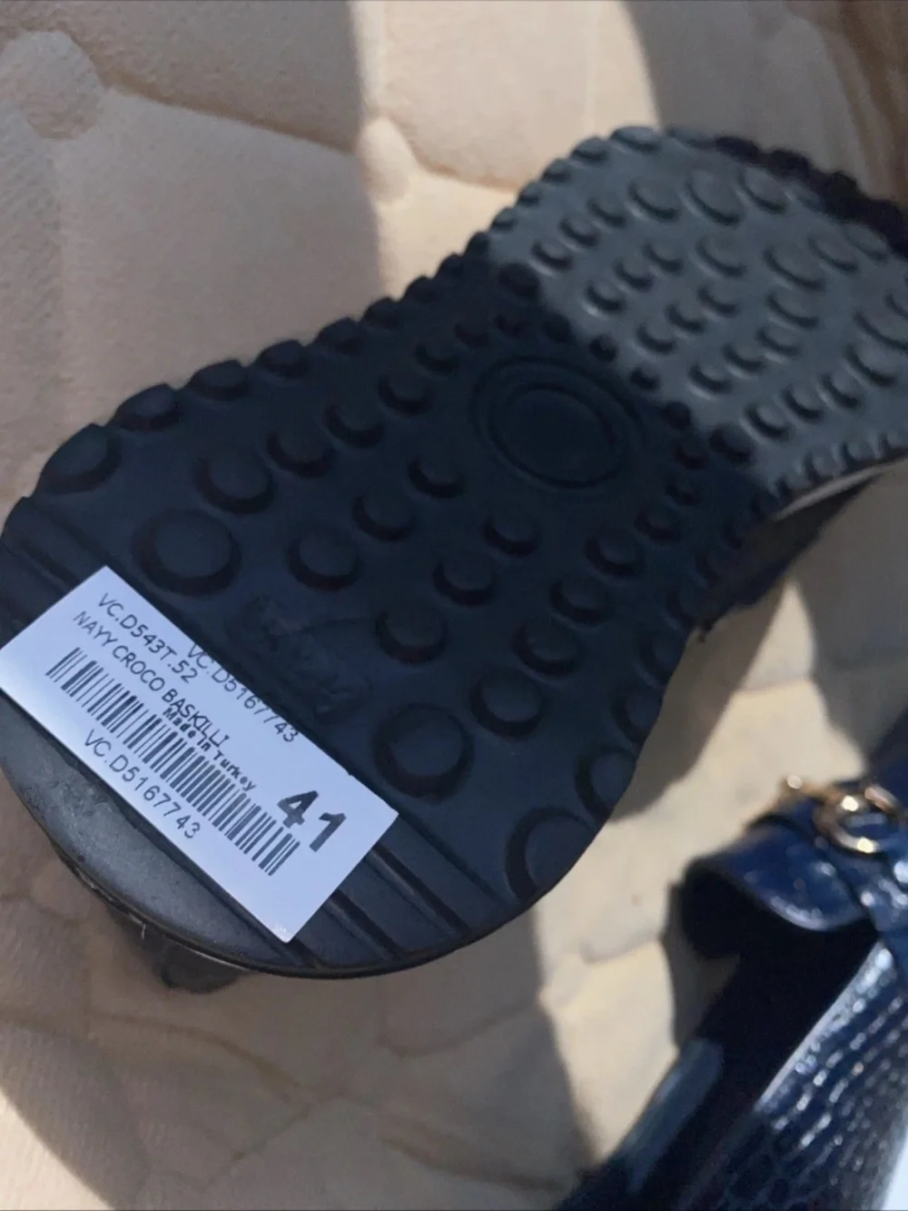 Vinci The Milan Navy Croc-Embossed Leather Women Sneaker EUR 41 US 10 Women’s
